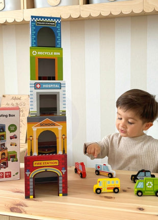 City Vehicles in Boxes Puzzle Cubes