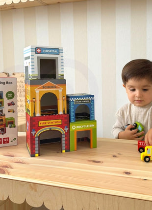 City Vehicles in Boxes Puzzle Cubes