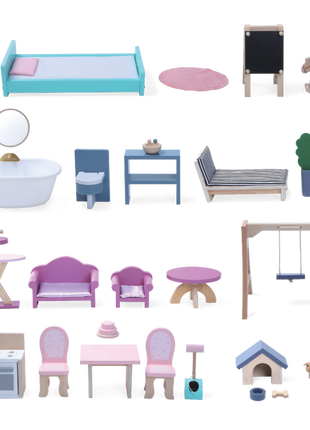 Wooden Dollhouse Crystal with LED Lights