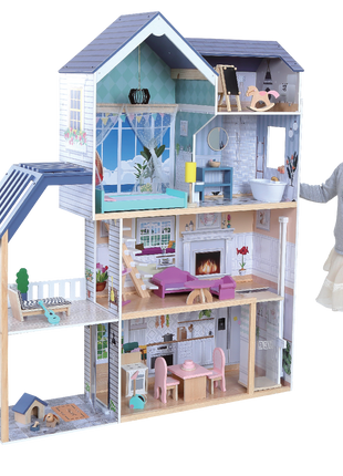 Wooden Dollhouse Crystal with LED Lights