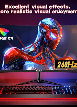 Monitor Curvo Gawfolk Da 32 Pollici 1K 240Hz 1800R 1ms Senza Altoparlanti FreeSync 100 SRGB Angolo Di Visione Ampio 178 HDTV21 DisplayPort Compatibile Con Supporto A Parete 75  75MM  Nero