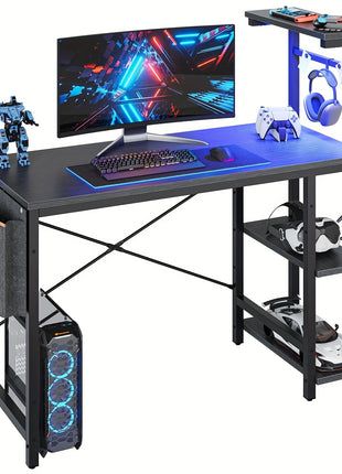 Tavolo da gaming con ripiano scrivania per computer 11311350 cm con gancio per cuffie adatta per ufficio e piccoli spazi