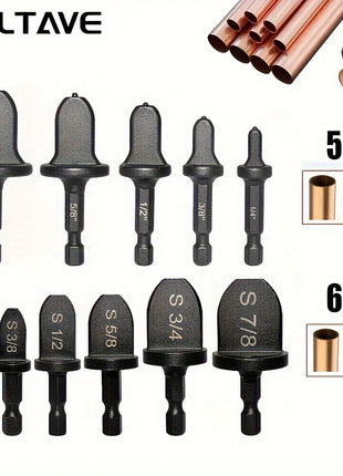 Kit di 11 Pezzi per Espansione Tubi in Rame per Condizionatore dAria Utensile per Tubo Morbido con Attacco Esagonale Include Misure da 34pollice 58pollice 12pollice 38pollice 14pollice e S78 a S14 per Riparazione di Aria Condizionata e