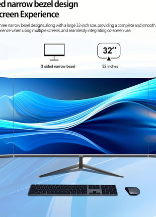 Gawfolk Direct 32 Pollici Ultra HD 4K 3840 X 2160 60 Hz Monitor per Computer Senza Cornice con Supporto VESA
