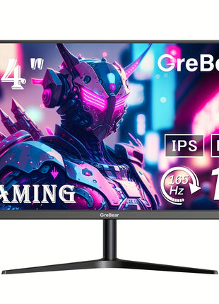 Monitor da gioco GreBear 165144Hz 24 pollici  Schermo IPS FHD 1080P 1ms GTG per computer da ufficio 100 SRGB HDR DP altoparlanti integrati inclinabile VESA