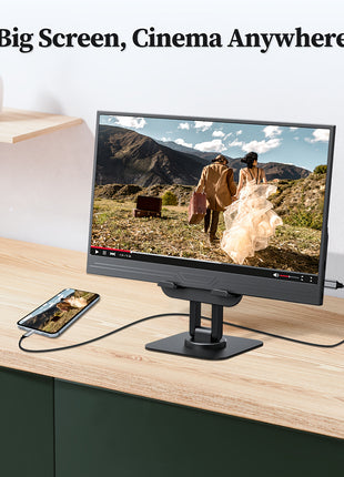 Veout Monitor Portatile 133 per Laptop pz e Telefono  Display Esterno FHD IPS 1920x1080P 169 con 100 sRGB Supporto in Alluminio Regolabile USBCMini HDTV FreeSync Finitura Opaca  Altezza Regolabile per Ufficio e Casa Design Moderno Schermo a