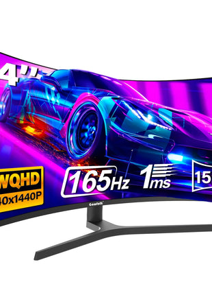 Gawfolk Monitor Curvo Ultrawide da 34322724 Pollici Schermo pz 1500R UWQHD 3440x1440 a 165180200Hz con FreeSync Base Regolabile MultiDirezionale e Supporto VESA 7575mm per Gaming