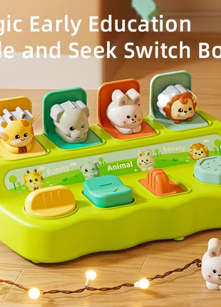 Scatola a popup con personaggi dei cartoni animati per bambini di 1836 mesi  Giocattolo interattivo per lapprendimento con carte di animali regalo educativo per compleanni o Natale materiale ABS verde