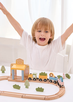 Wooden Train Set, 30 pcs