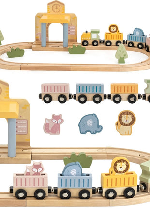 Wooden Train Set, 30 pcs