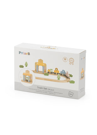 Wooden Train Set, 30 pcs